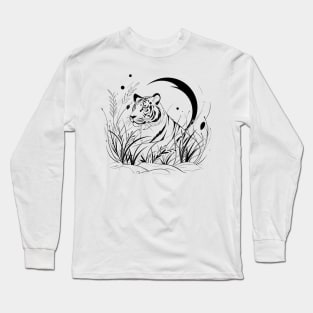 A tiger under the moonlight Long Sleeve T-Shirt